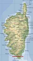 Kartenausschnitt von Korsika